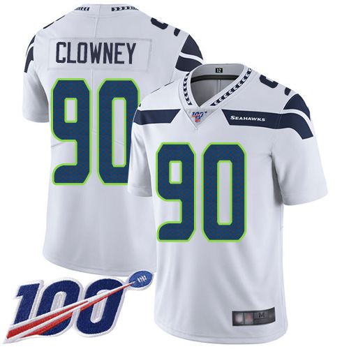 Seattle Seahawks Limited White Men Jadeveon Clowney Road Jersey NFL Football 90 100th Season Vapor Untouchable